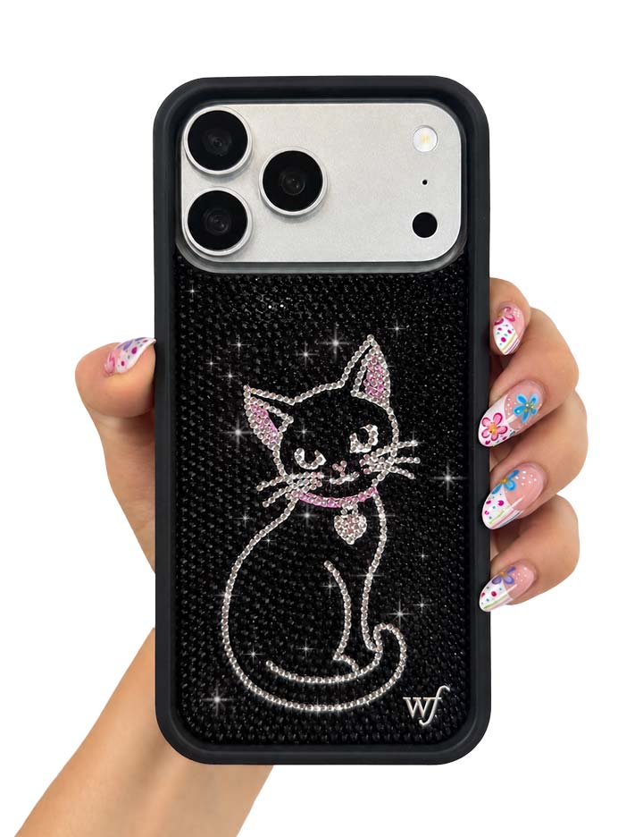Rhinestone | Black Cat iPhone Case