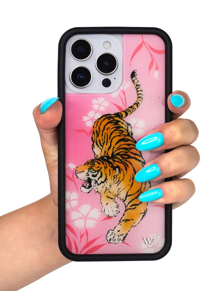 Tiger Blossom iPhone Case with Pink Floral Print and Rugged Bumper - Image 31