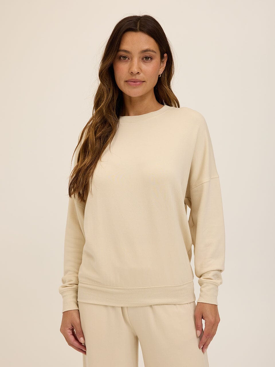 Core Feather Fleece Sweatshirt in Cream
