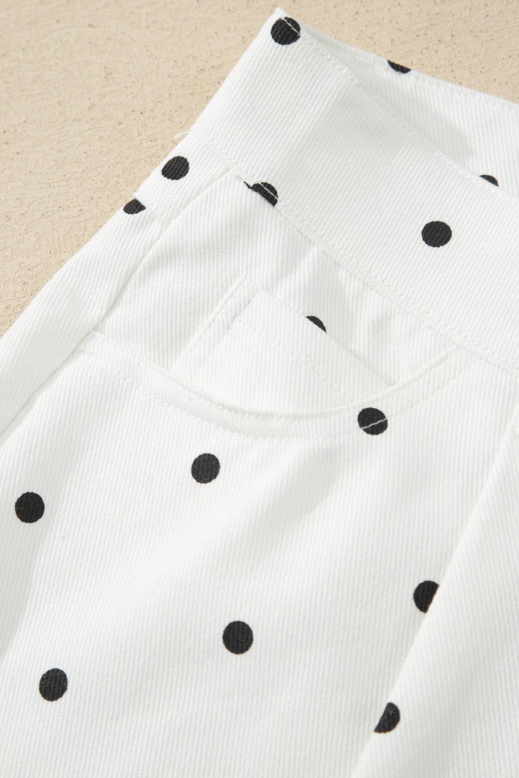 Elise Embroidered Polka Dot Scallop Hem Denim Shorts
