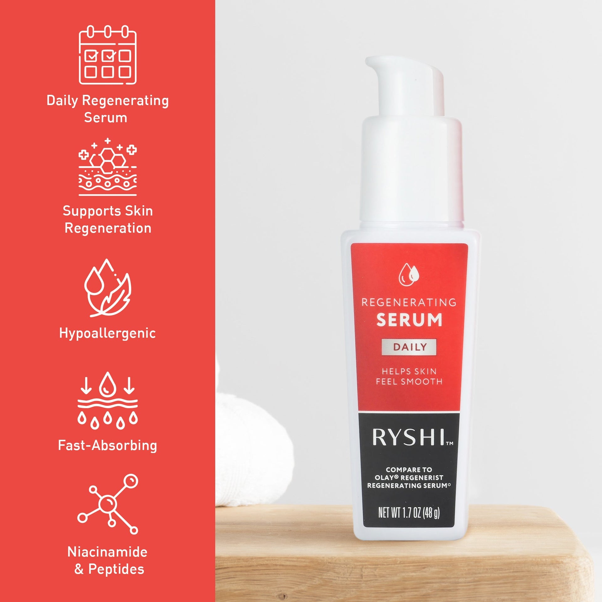 Radiance & Hydration Serum Duo: Regenerating Serum with Niacinamide & Peptides + Hydrating Facial Serum with Hyaluronic Acid