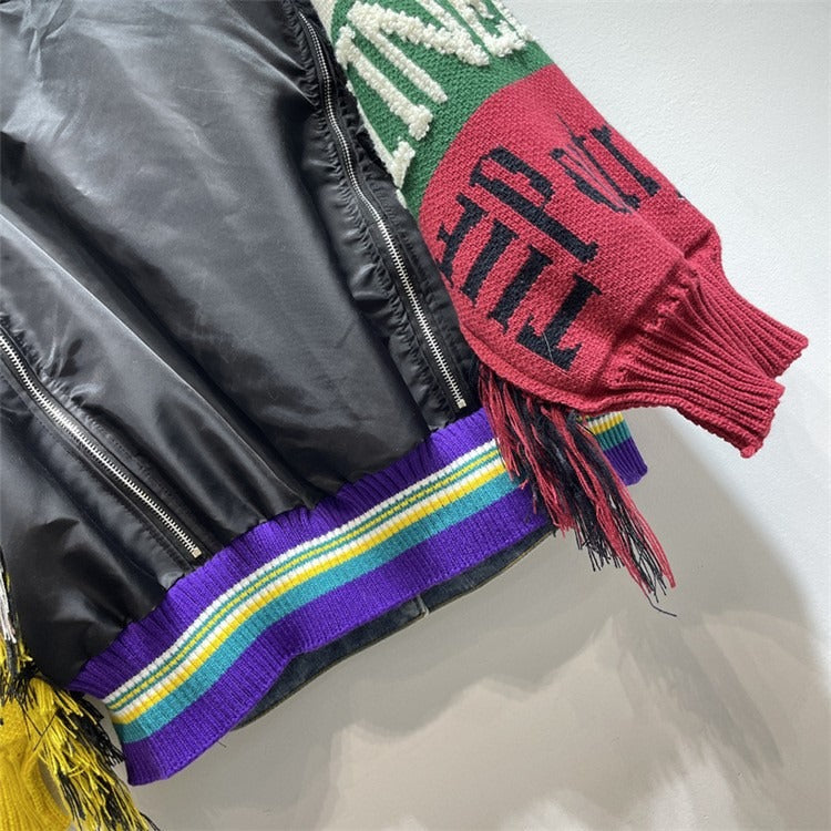 Women's Playful Multicolor Fringed Embroidered Denim Jacket