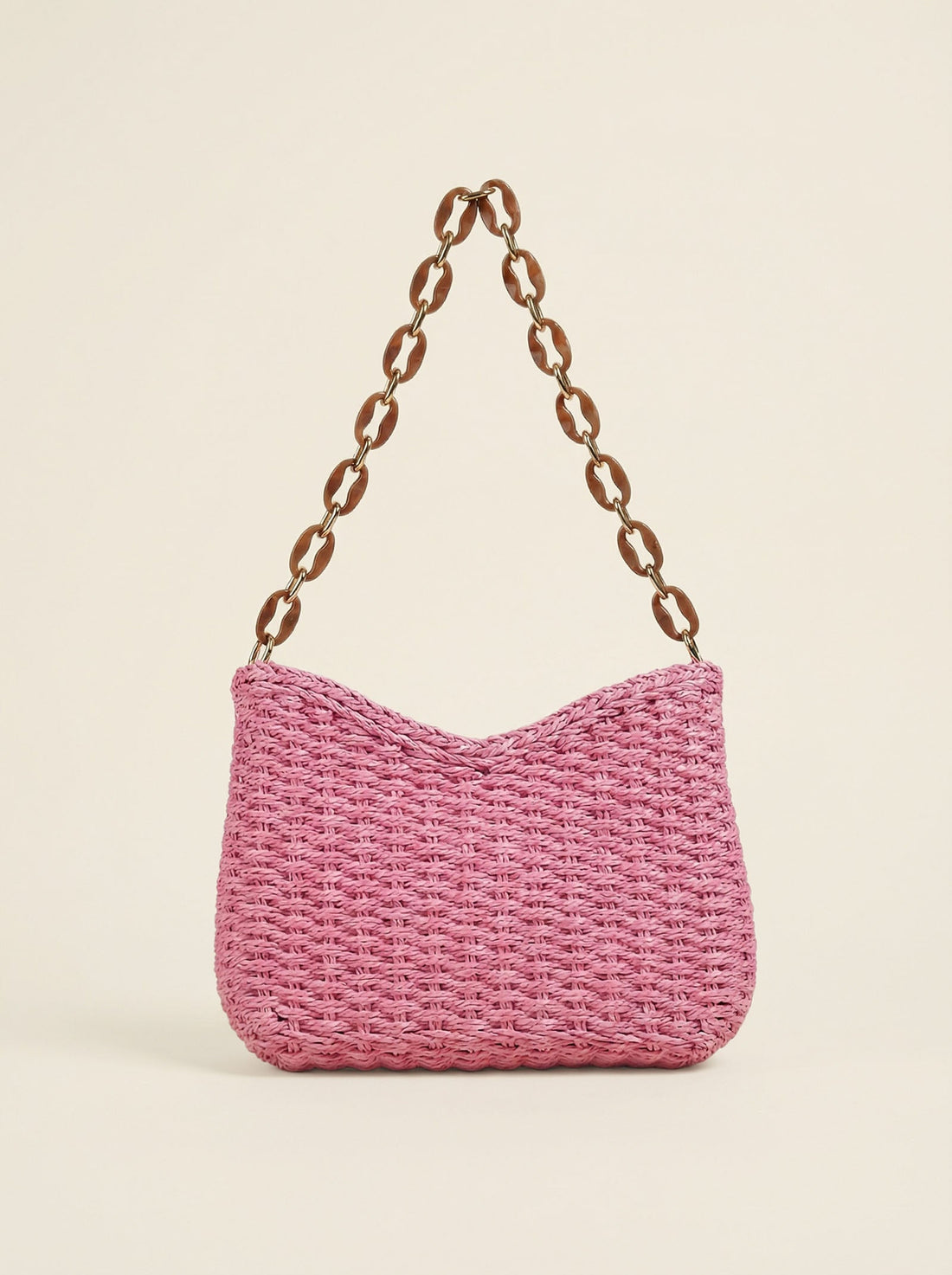 Colorful Woven Straw Shoulder Bag