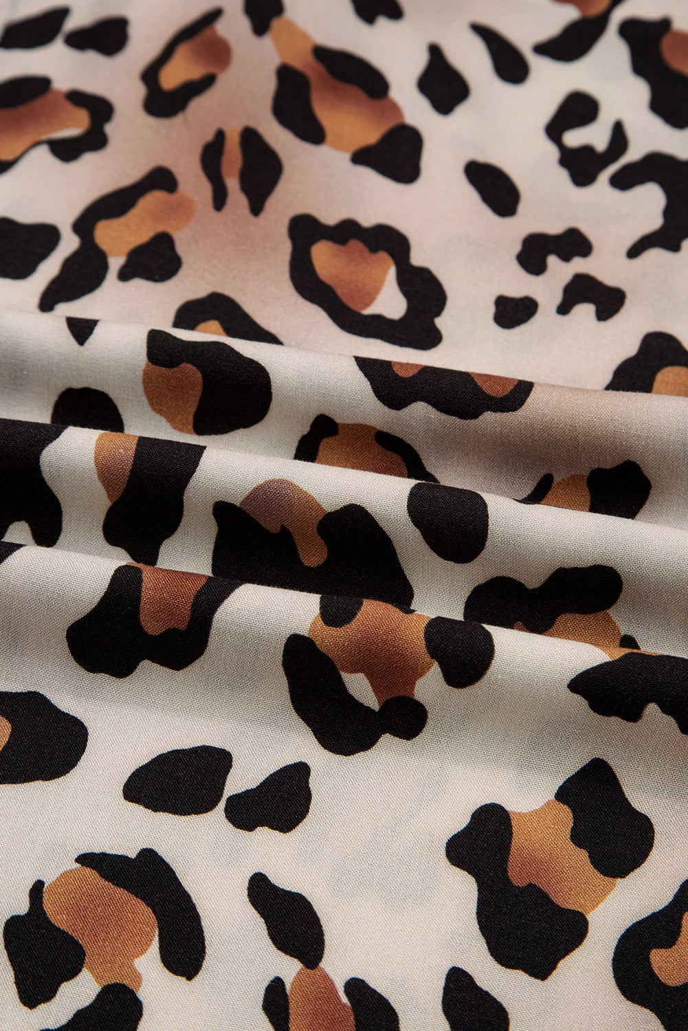 Leopard Colorblock Stripe Edge Shirt and Pants Pajama Set