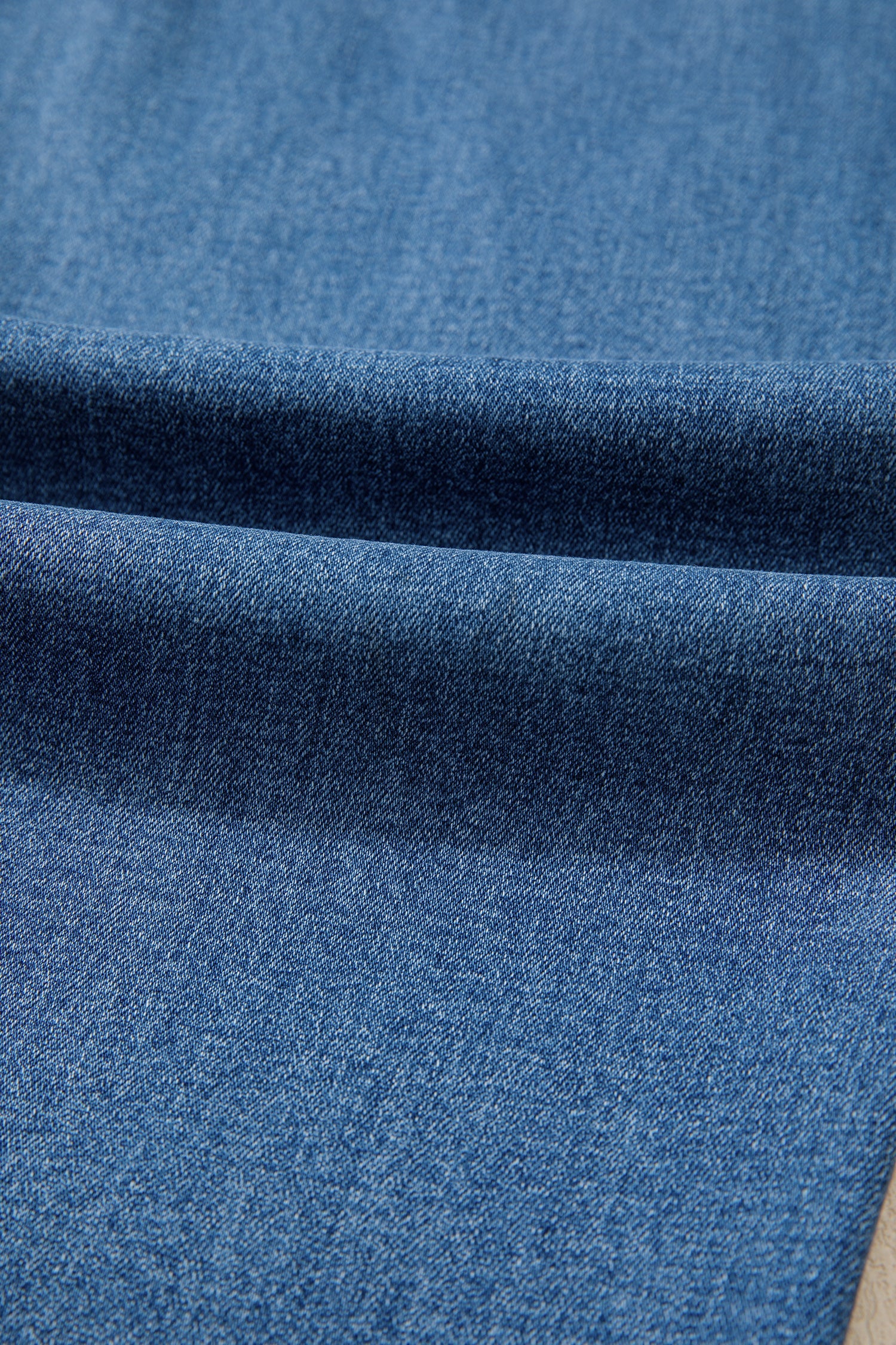 Acid Wash Denim Straight Leg Jeans in Blue