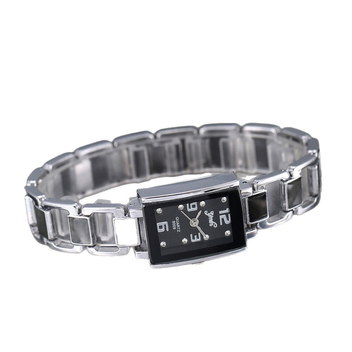 New Womens Bracelet Watch With A Square Diamond-encrusted Case