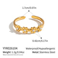 Floral Rhinestone Titanium Steel Ring For Women