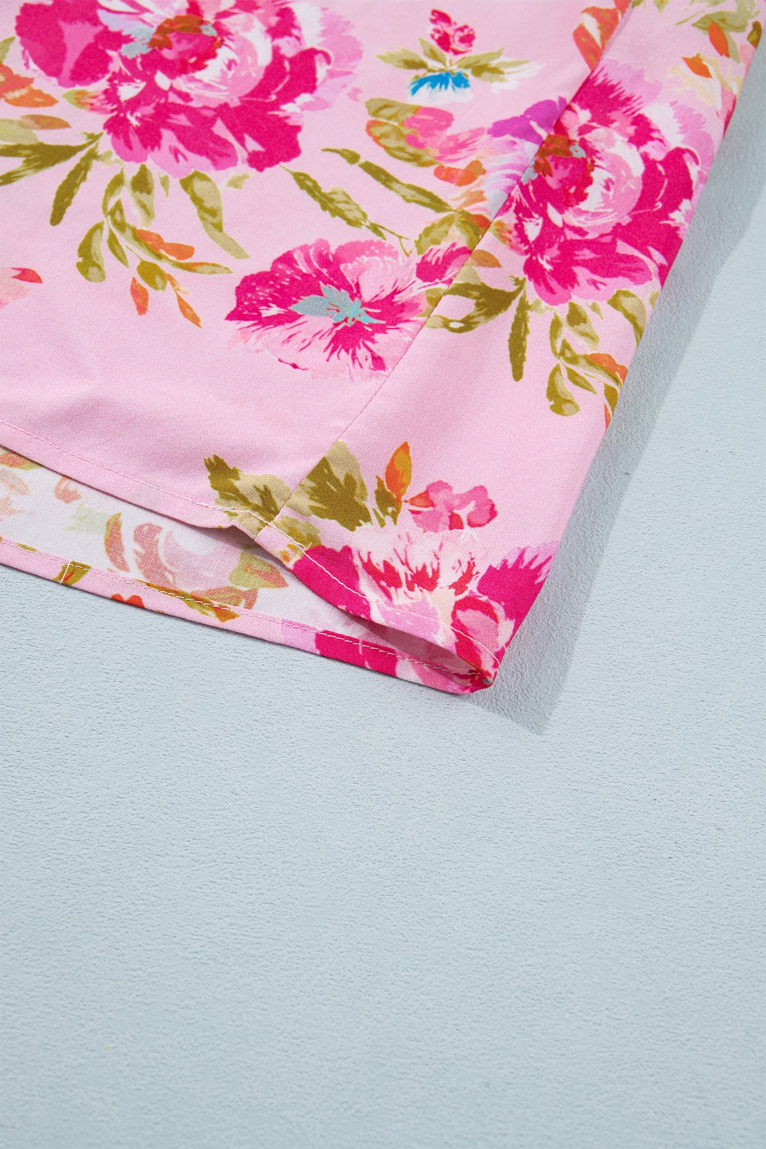 Rowan Half Sleeve Mini Dress in Pink Floral Resort Shift Style