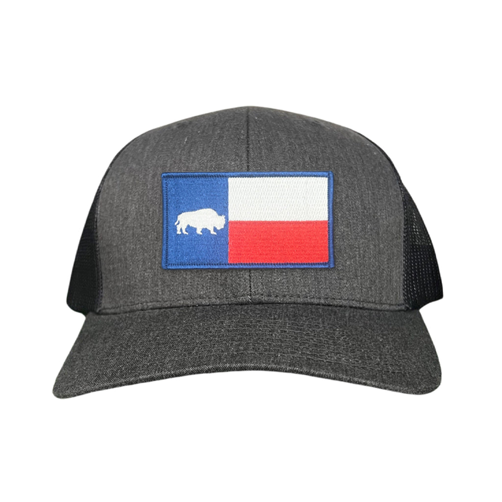 Bison Texas Flag Snapback Hat - Patriotic Regional Pride Trucker