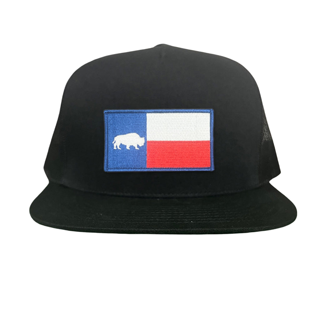 Bison Texas Flag Snapback Hat - Patriotic Regional Pride Trucker