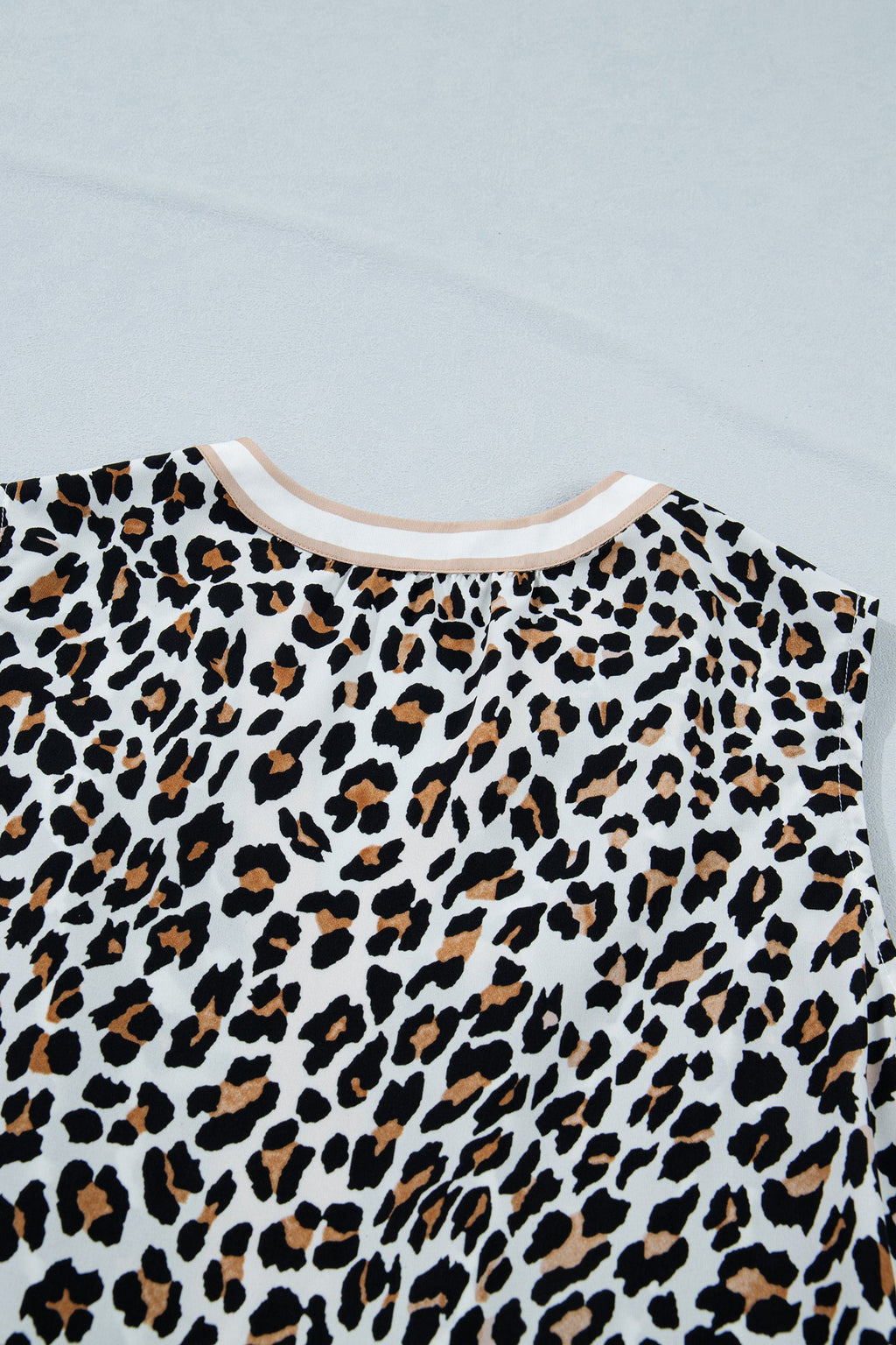 Ayla Trim Sleeveless Midi Dress with Leopard Print in White/Black/Brown