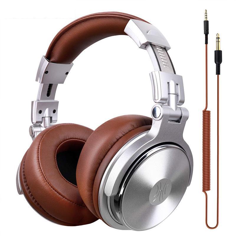Vocal professional DJ studio headphones with 50mm drivers and microphone