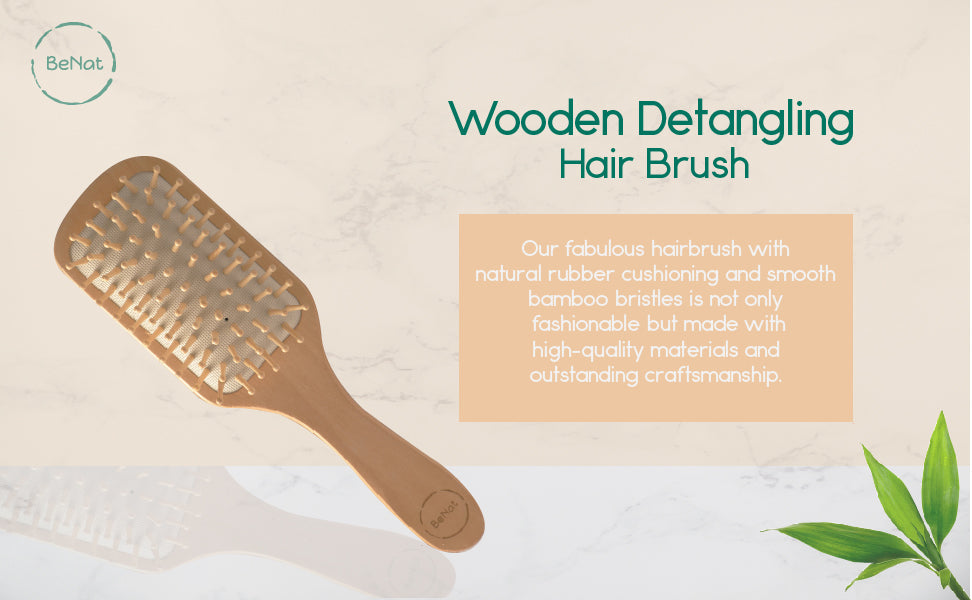 Wooden Detangling Hair Brush for Smooth Knot-Free Hair Care - Image 2