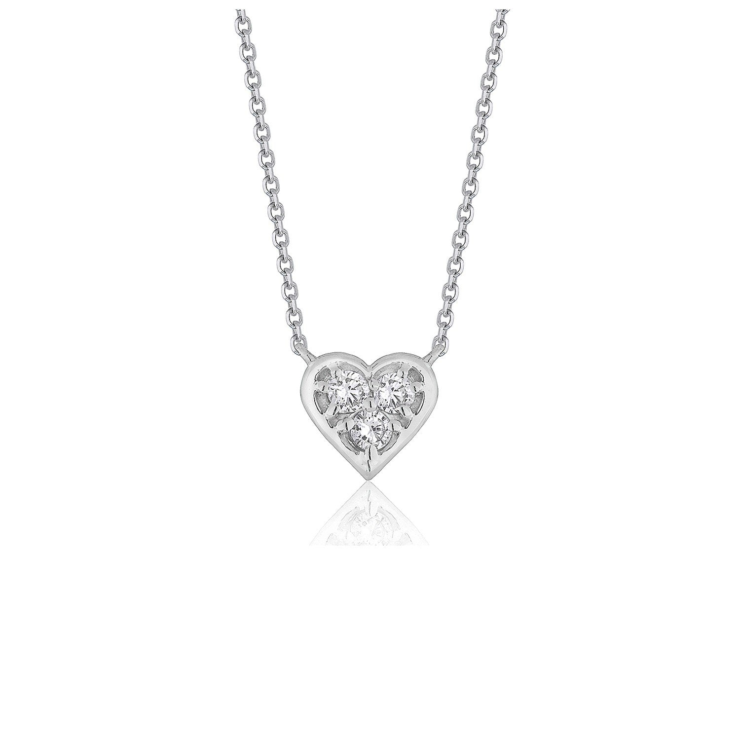 Diamond Heart Design Pendant in 14k White Gold
