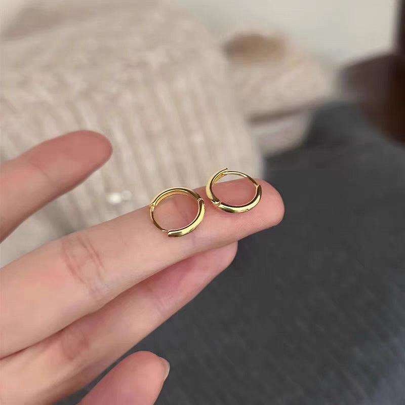 Minimalist Heart Stud Earrings in Gold Plated Finish for Women