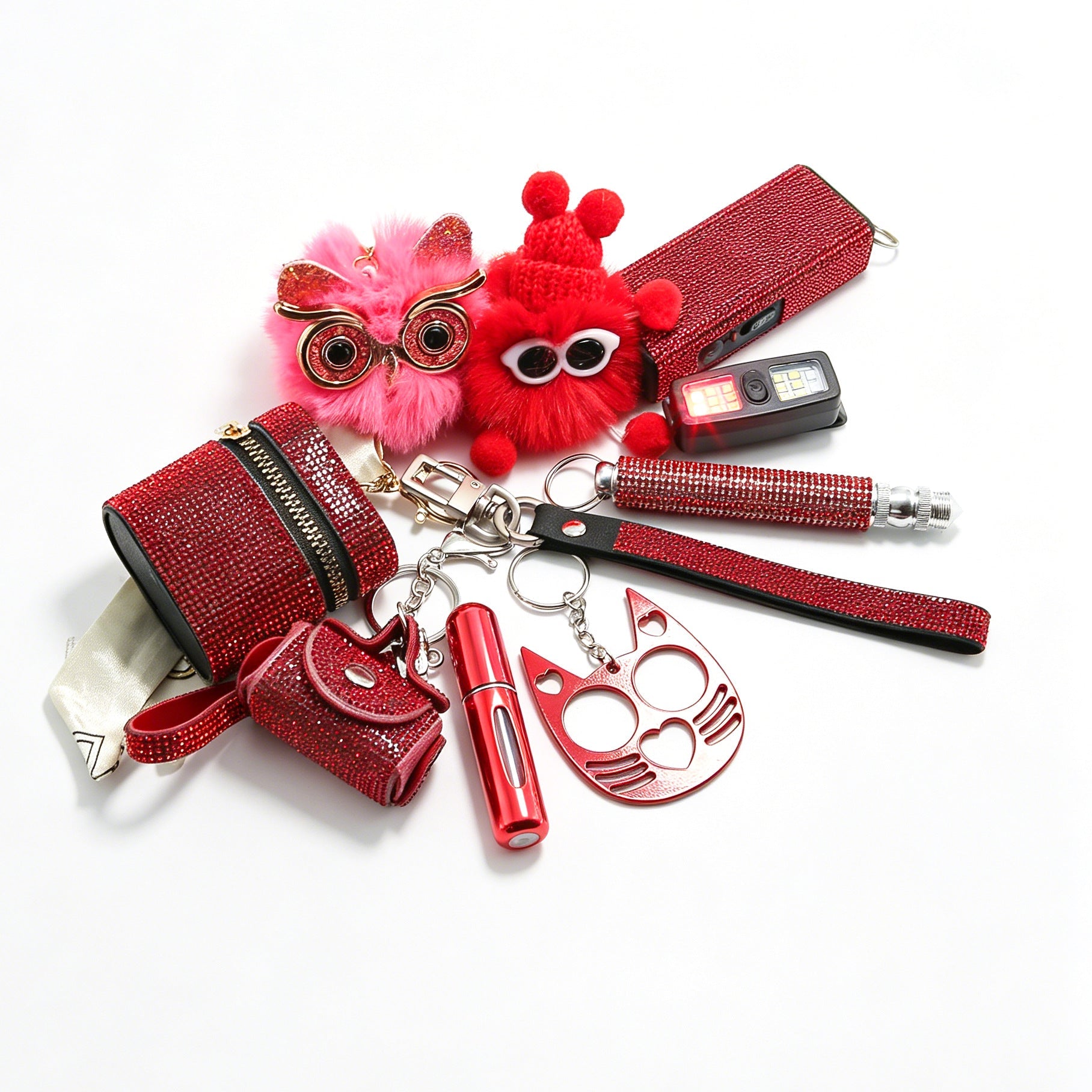 10-Piece Stainless Steel Self-Defense Keychain Set - Durable