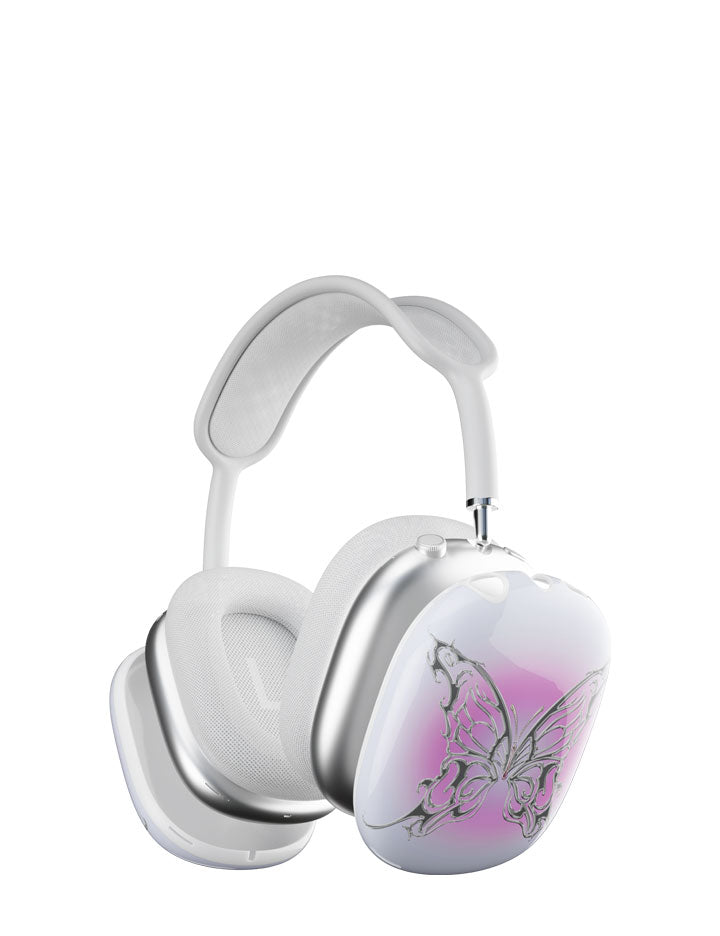 AI Butterfly AirPods Max Cover in Heliotrope Purple and Silver - Image 2