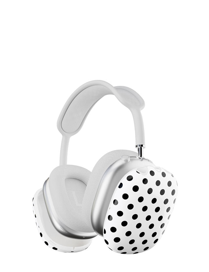 Polka Dot Airpod Max Cover in White and Black - Image 2