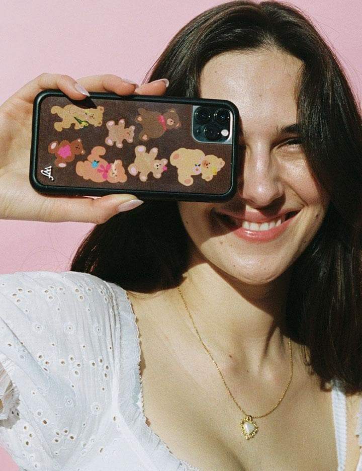 Bear-y Cute Brown Teddy Bear Graphic Protective iPhone Case - Image 12