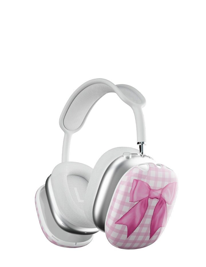 Pink Gingham Bow AirPods Max Cover Protective Case - Image 2