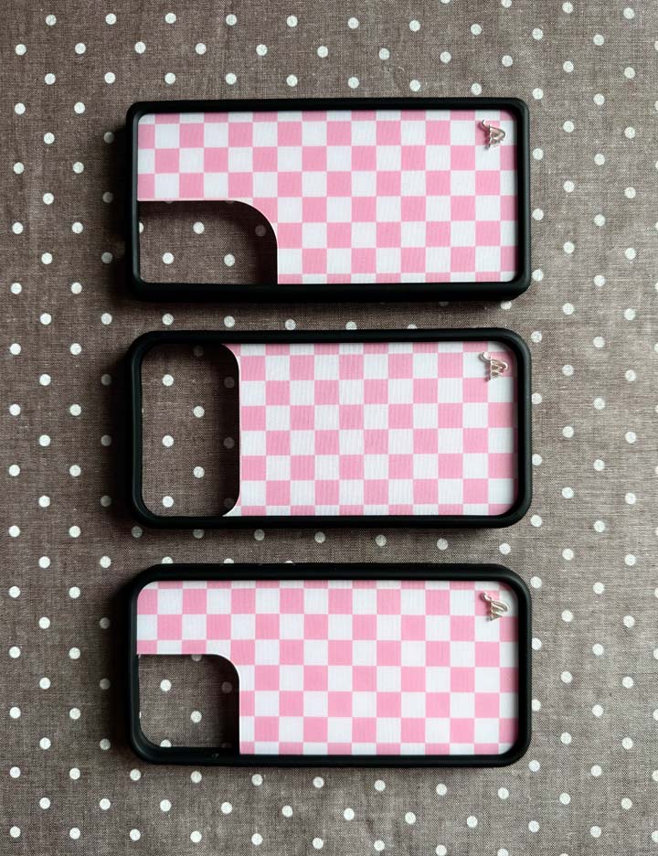 Checkers Pink iPhone Case - Protective Checkerboard Phone Cover - Image 34