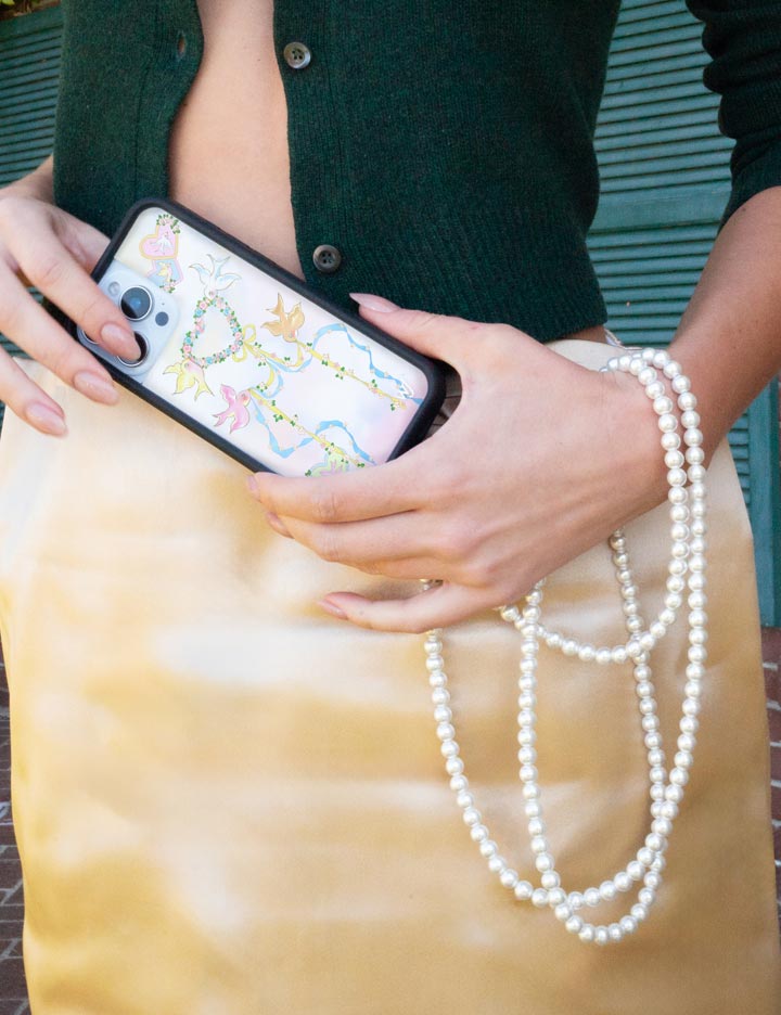 Dove Diaries Pastel Heart and Bird Print iPhone Case - Image 44
