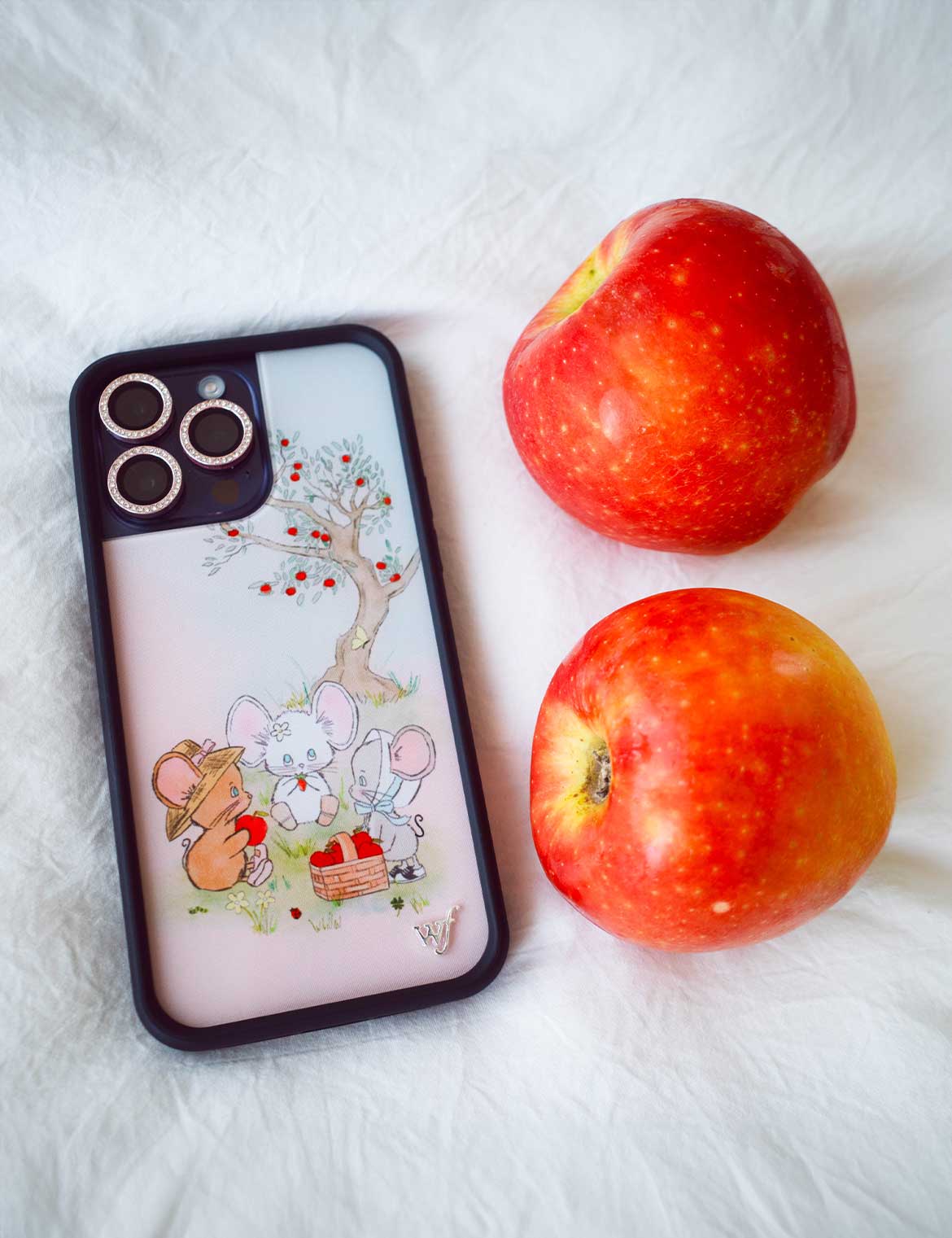 Mice Friends Graphic iPhone Case with Black Protective Bumper - Image 33