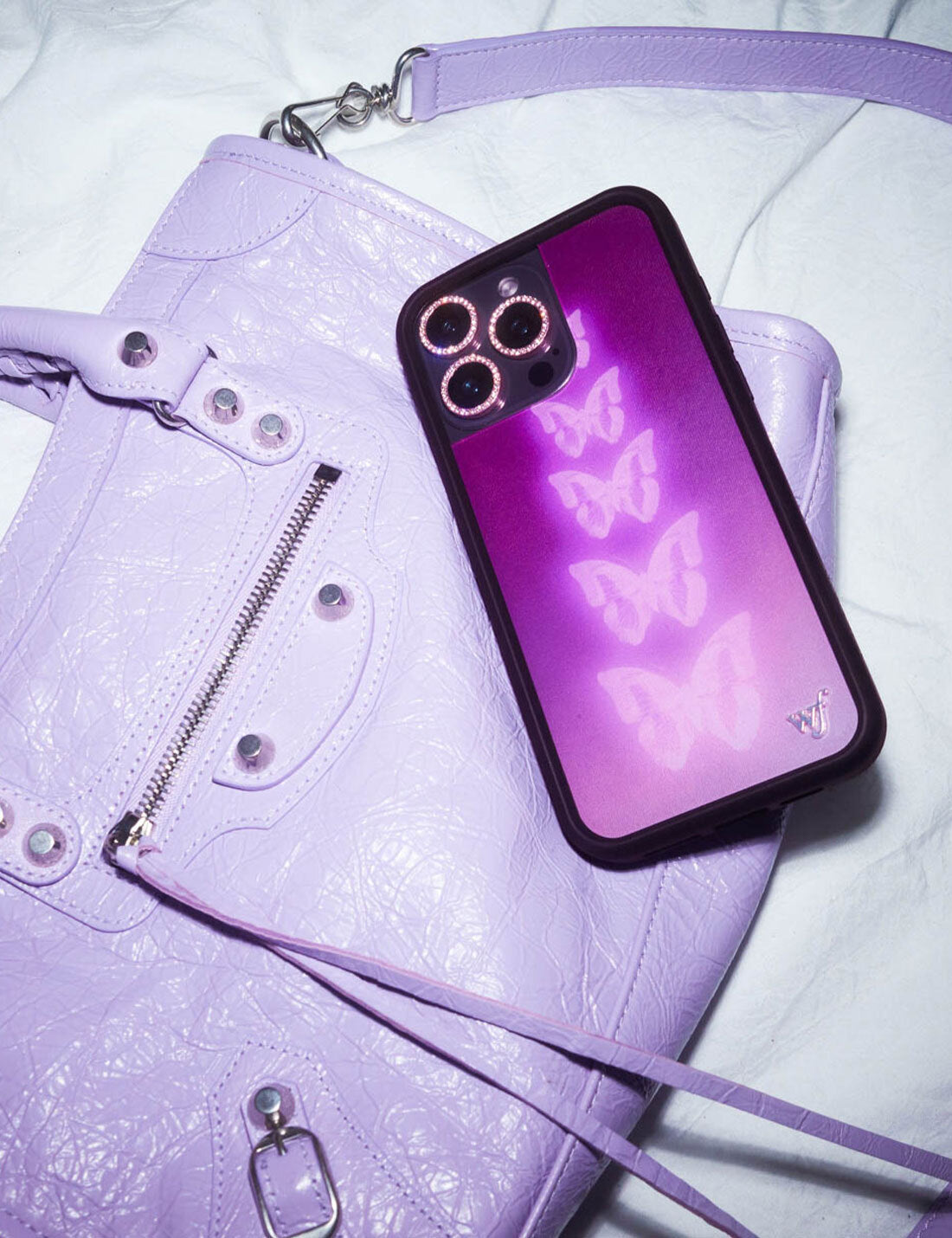 Neon Butterfly iPhone Case in Plum Pink Limited Edition - Image 34