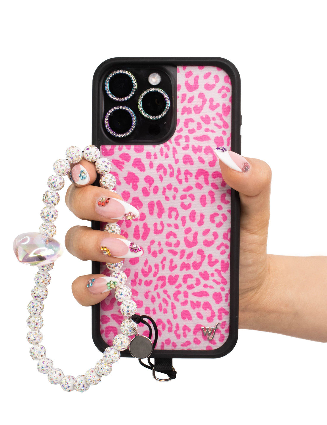 Black Accessory Loop for Phone Cases with Metal Ring Attachment