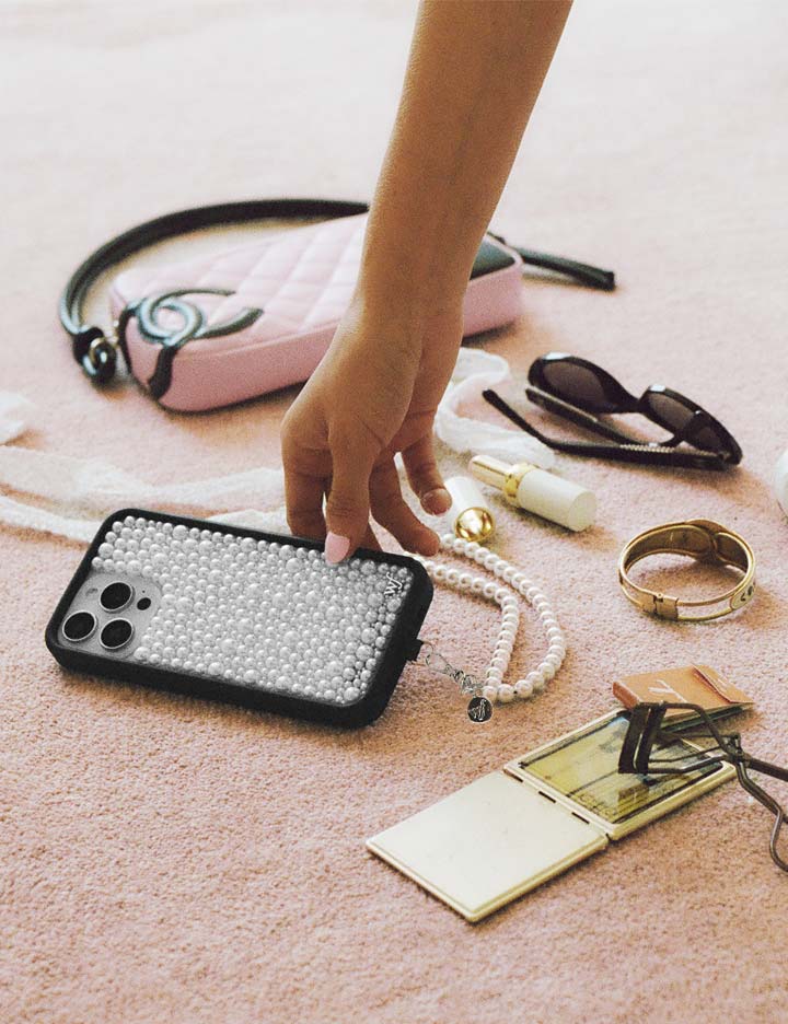 Pearl iPhone Case in White with Protective Black Frame - Image 42