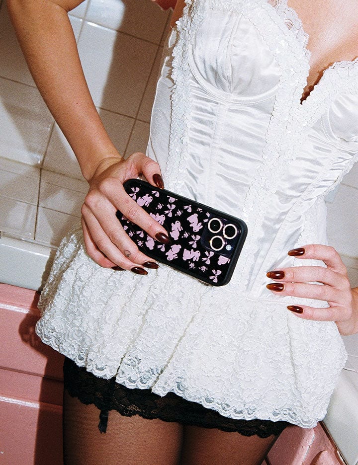Baby Pink Bunny Bow iPhone Case for Goth Girl Aesthetic - Image 5
