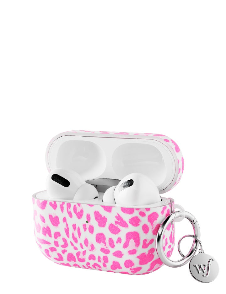 Pink Meow Leopard Print AirPods Case Protective Cover - Image 3