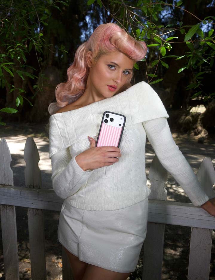 Pink Stripes iPhone Case - Protective & Trendy Pastel Aesthetic