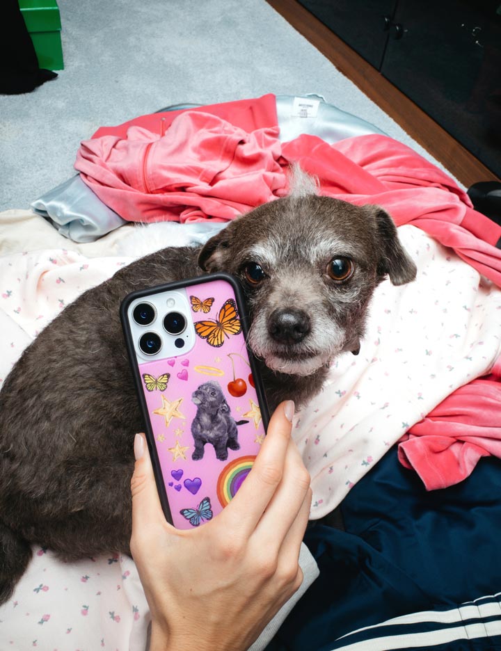Puppy Love Pink Graphic iPhone Case with Black Bumper - Image 38
