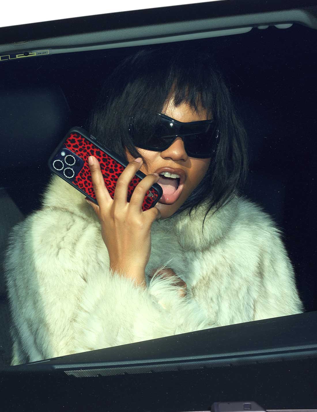 Meow Red Leopard Print iPhone Case