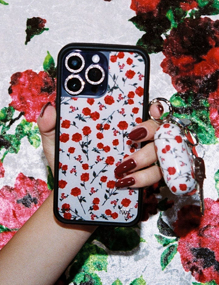 Red Roses AirPods Protective Case with Keychain Attachment