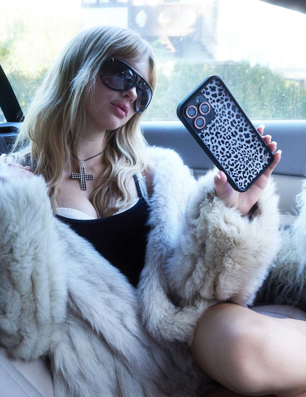 Snow Meow Leopard Print Protective iPhone Case