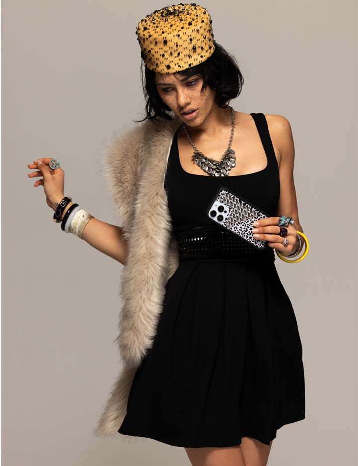 Snow Meow Stud iPhone Case