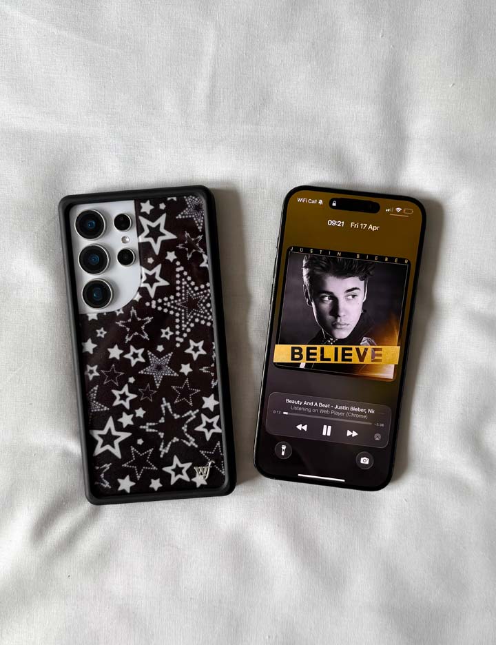 Star Girl Black and White Samsung Galaxy Protective Phone Case - Image 9