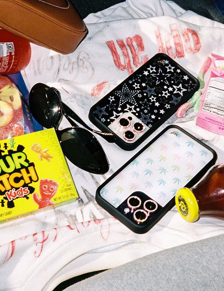 Star Girl iPhone Case in Black with White Star Print - Image 43