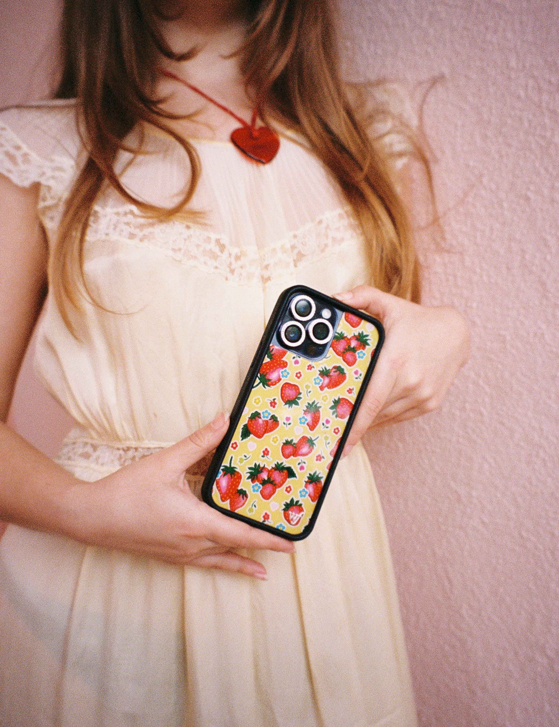 Sweet Berries Strawberry Print iPhone Case with Floral Details - Image 25