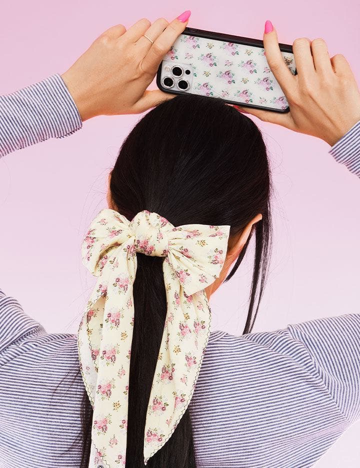 Vintage Floral iPhone Case in Soft Yellow with Rose Print - Image 13
