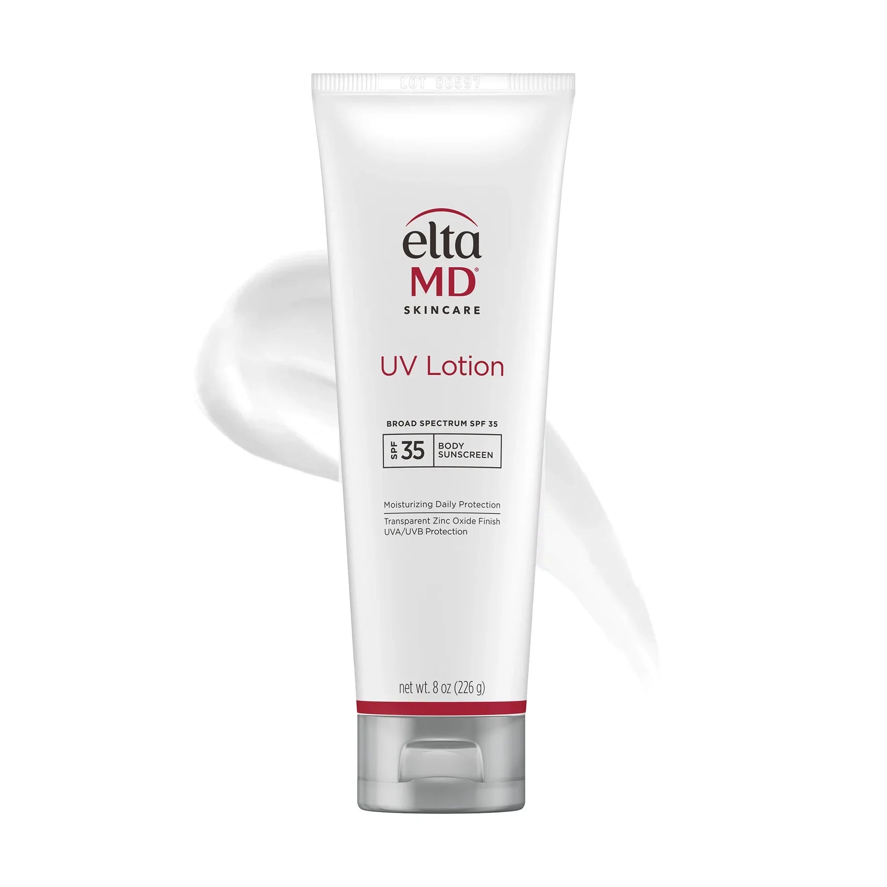 EltaMD UV Lotion Broad-Spectrum SPF 35 8oz bottle in white and red packaging