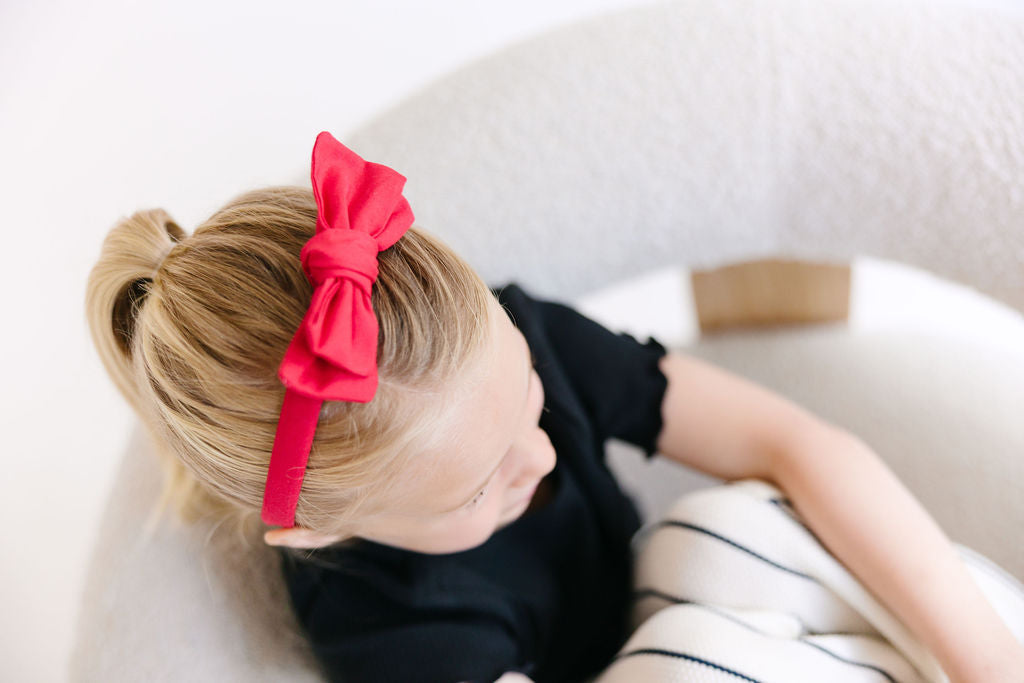 Purple Solid Bow Headband