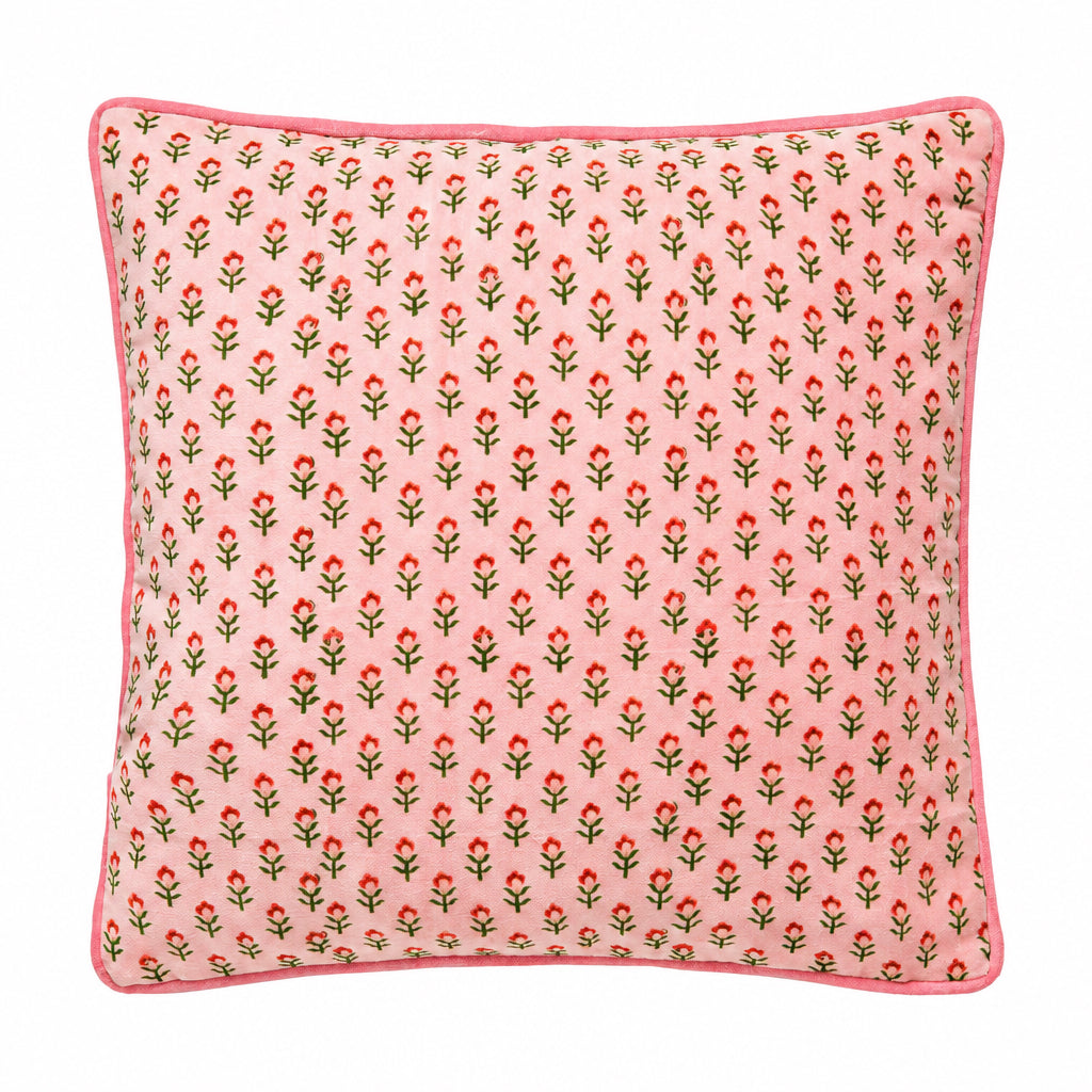 Pink Ditsy Floral Printed Pillow