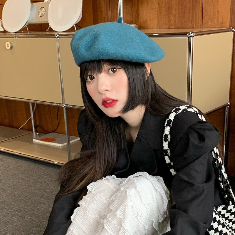 Vibrant Wool Blend Beret Retro Harajuku Style Painter Hat - Image 9