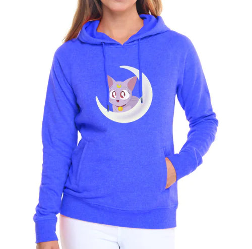 Women's Hooded Sweatshirt with Cute Cat Design