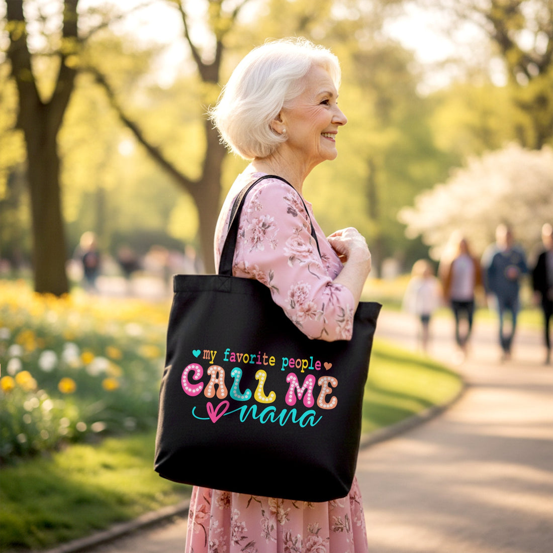 My Favorite People Call Me Nana Canvas Tote Bag, Gift for Nana
