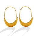 Modern Gold Boat-Shaped Embossed Drop Earrings for Women