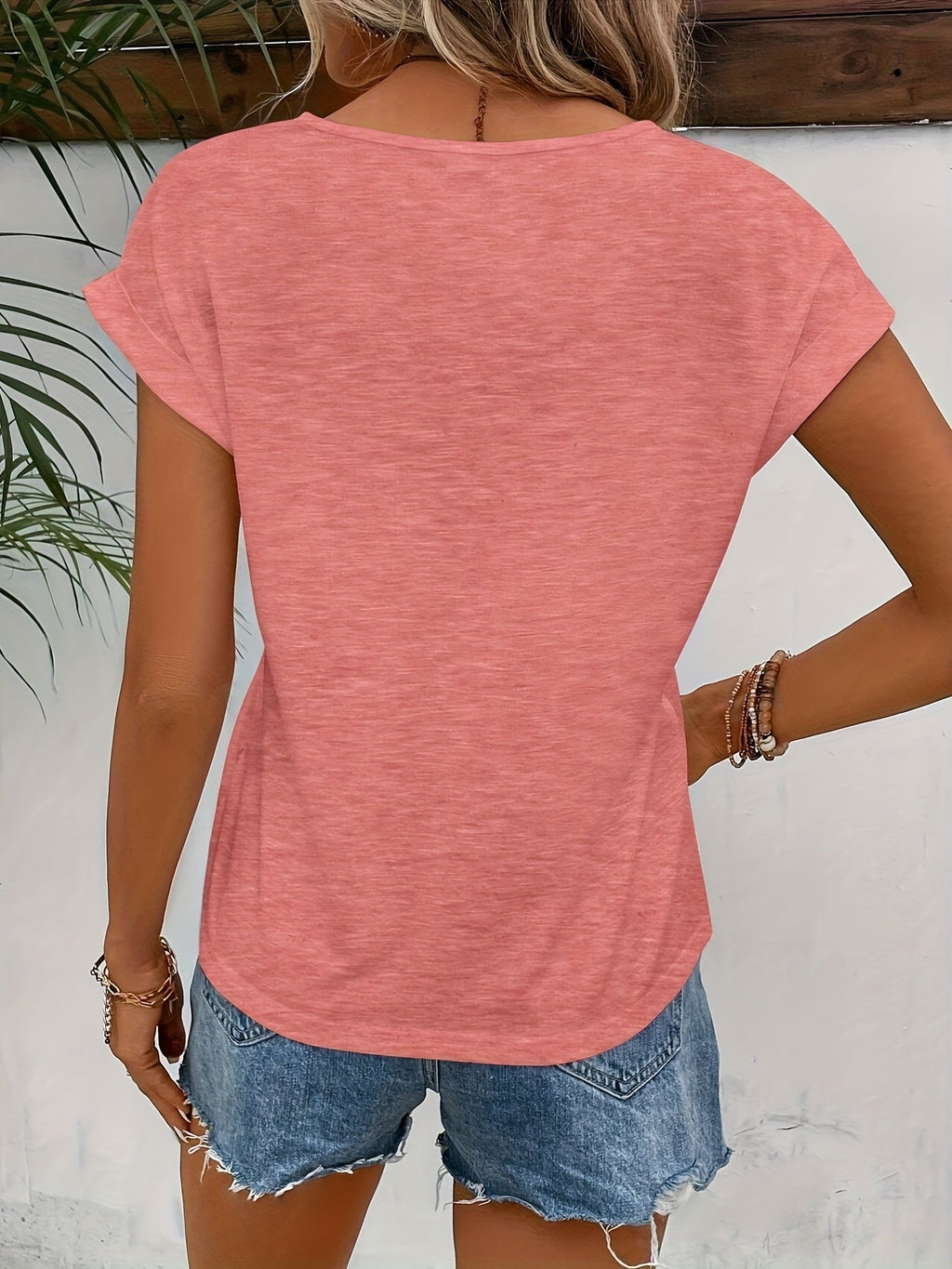 Two Pack Women's Cap Sleeve Tops with Lace Trim Details - Image 10